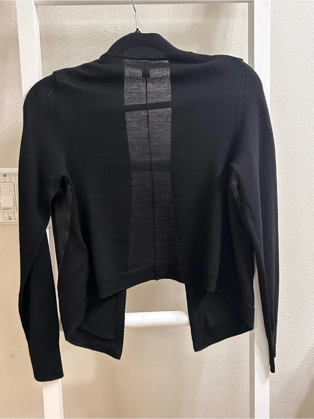 XS Banana Republic Black Mixed-Media leather and sweater